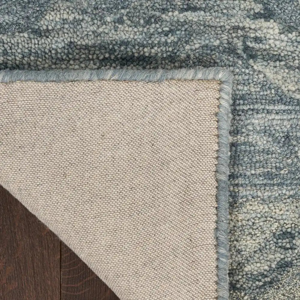 GRACE Blue Abstract Hand-Tufted Wool Rug - Image 2