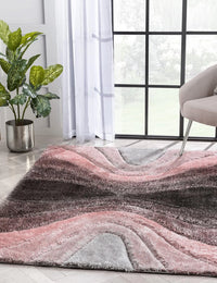 Grace Blush Gradiant Collection Plush Shag Rug - Image 1