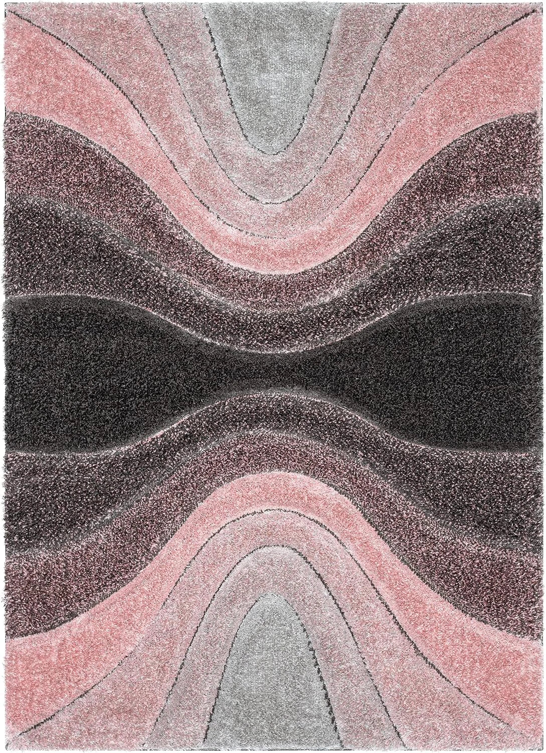 Grace Blush Gradiant Collection Plush Shag Rug - Image 2