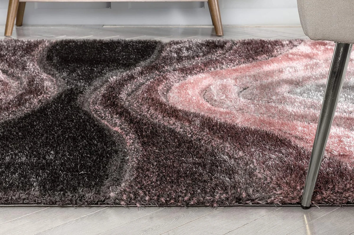 Grace Blush Gradiant Collection Plush Shag Rug - Image 5