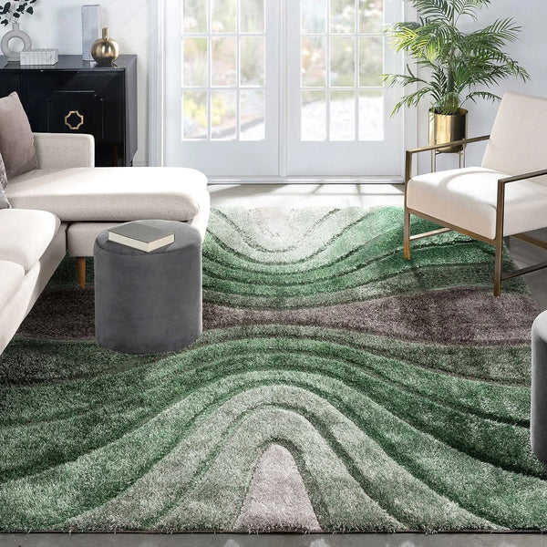 Grace Green Gradiant Collection Plush Shag Rug - Image 1