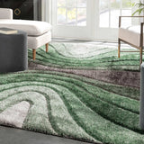 Grace Green Gradiant Collection Plush Shag Rug - Image 5