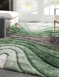 Grace Green Gradiant Collection Plush Shag Rug - Image 5