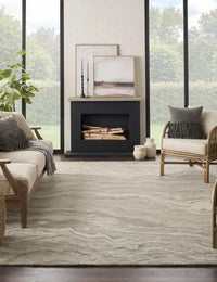 GRACE Grey Abstract Hand-Tufted Wool Rug - Image 1