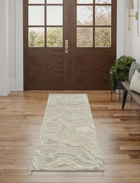 GRACE Grey Abstract Hand-Tufted Wool Rug - Image 2