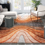 Grace Grey Orange Gradiant Collection Plush Shag Rug - Image 1