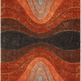 Grace Grey Orange Gradiant Collection Plush Shag Rug - Image 3