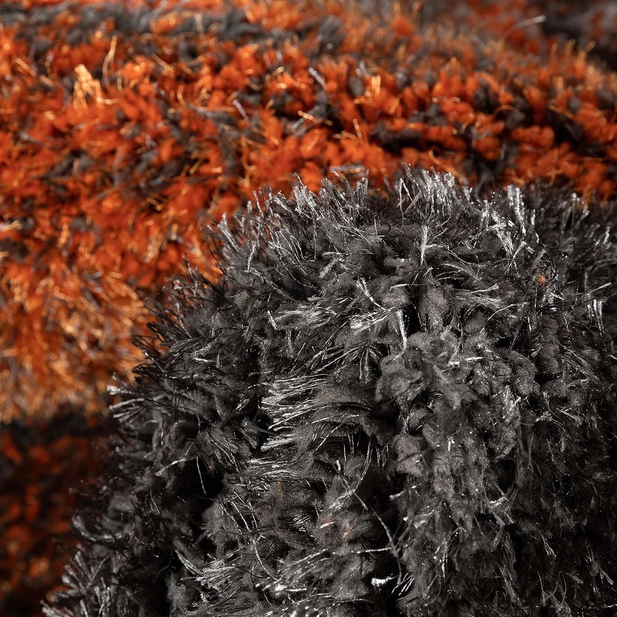 Grace Grey Orange Gradiant Collection Plush Shag Rug - Image 4