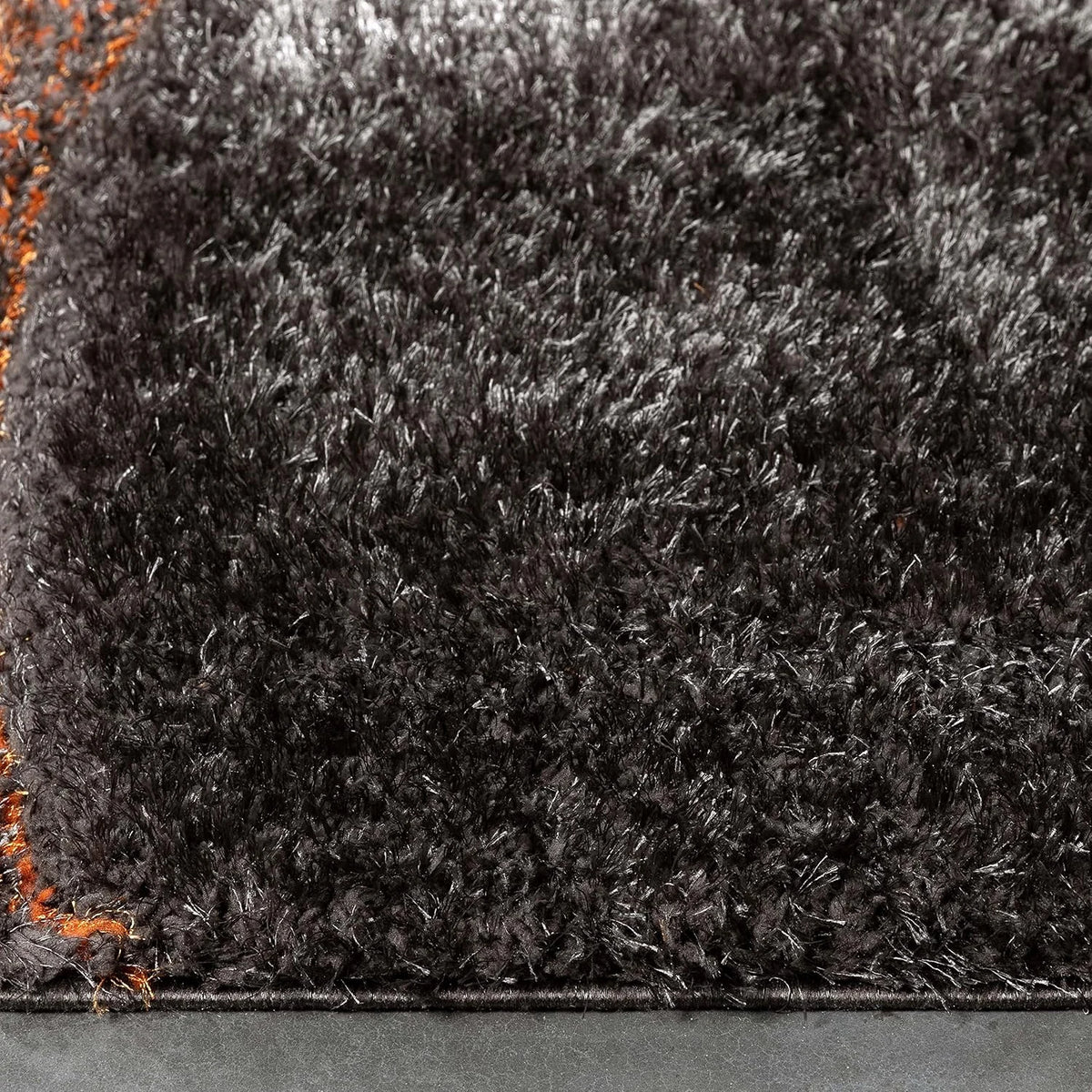 Grace Grey Orange Gradiant Collection Plush Shag Rug - Image 7