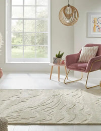 GRACE Ivory Abstract Hand-Tufted Wool Rug - Image 1