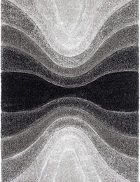 Grace Midnight Black Gradient Plush Shag Rug - Image 2