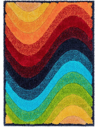 Grace Mustard Beige Gradiant Collection Plush Shag Rug - Image 4