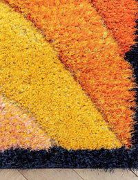 Grace Mustard Beige Gradiant Collection Plush Shag Rug - Image 6