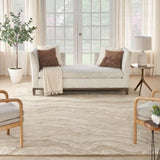 GRACE Taupe Abstract Hand-Tufted Wool Rug - Image 1