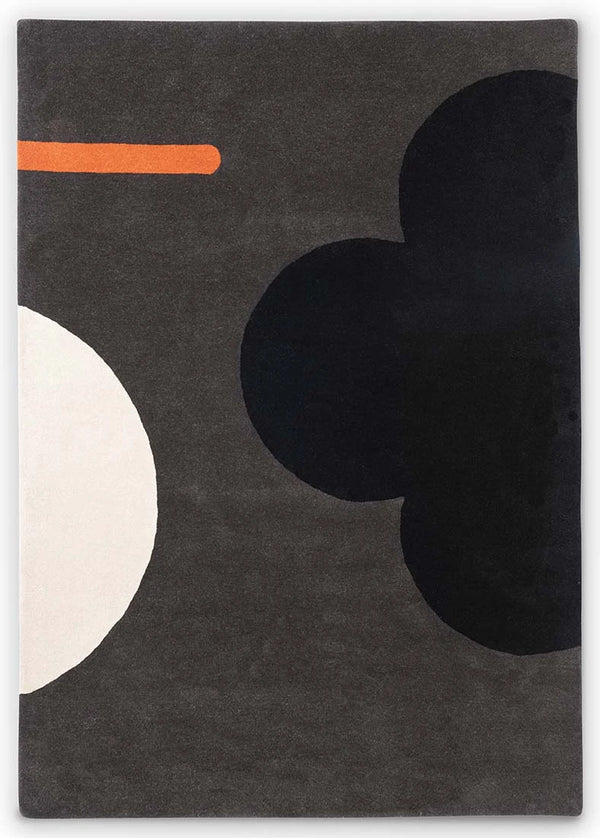 Graphite Abstract Hand-Tufted Wool Rug - Image 1