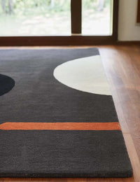 Graphite Abstract Hand-Tufted Wool Rug - Image 2