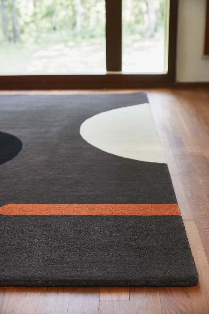 Graphite Abstract Hand-Tufted Wool Rug - Image 2