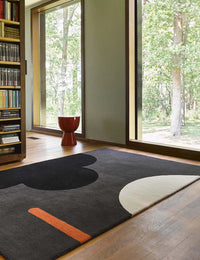 Graphite Abstract Hand-Tufted Wool Rug - Image 3