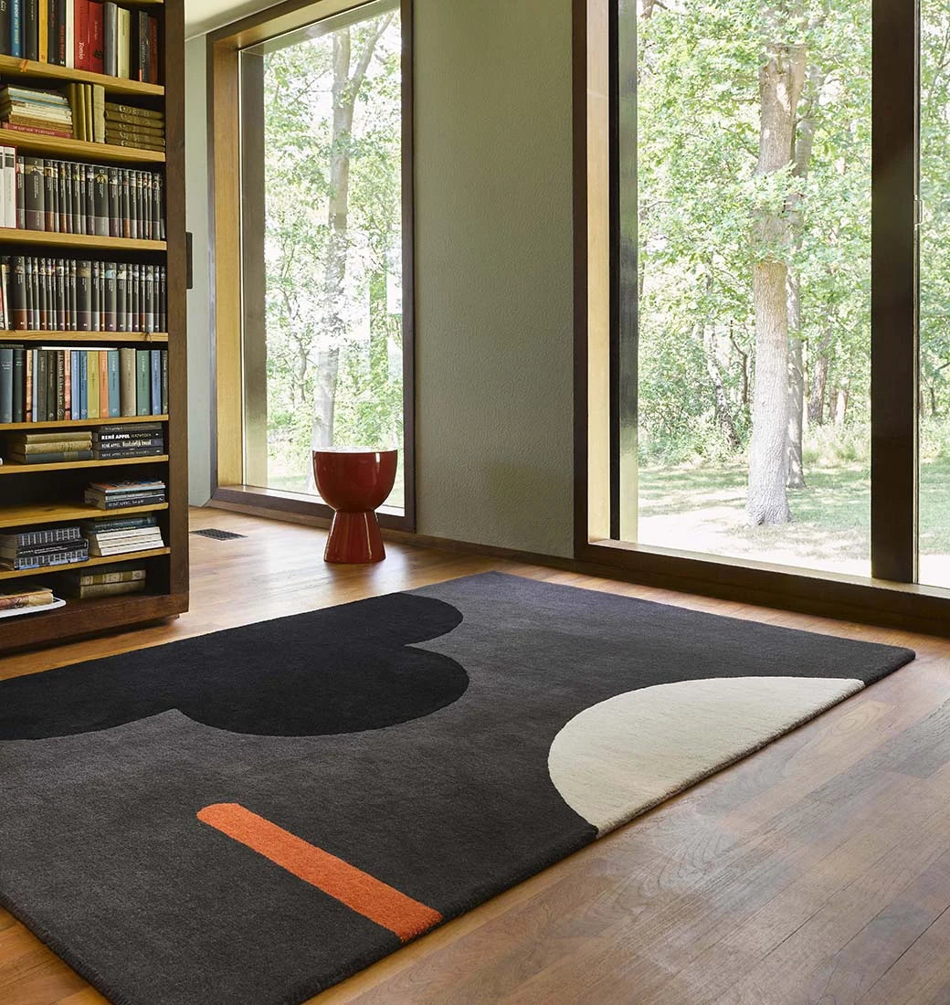 Graphite Abstract Hand-Tufted Wool Rug - Image 3