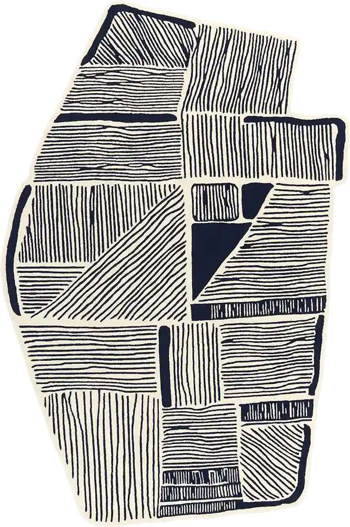 Greige Irregular Hand-Tufted Wool Rug - Image 1