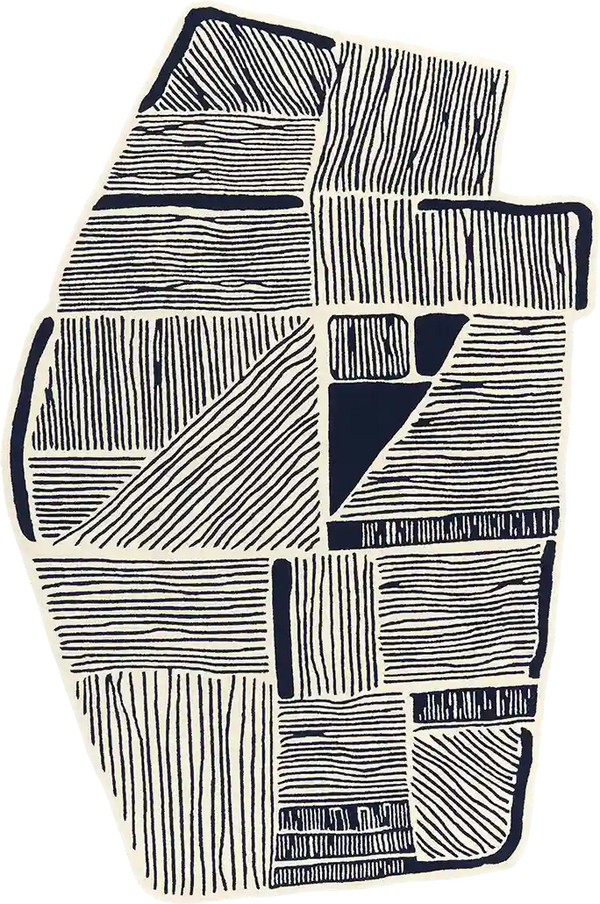 Greige Irregular Hand-Tufted Wool Rug - Image 1