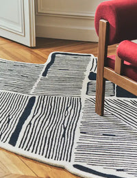 Greige Irregular Hand-Tufted Wool Rug - Image 3