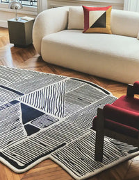 Greige Irregular Hand-Tufted Wool Rug - Image 4
