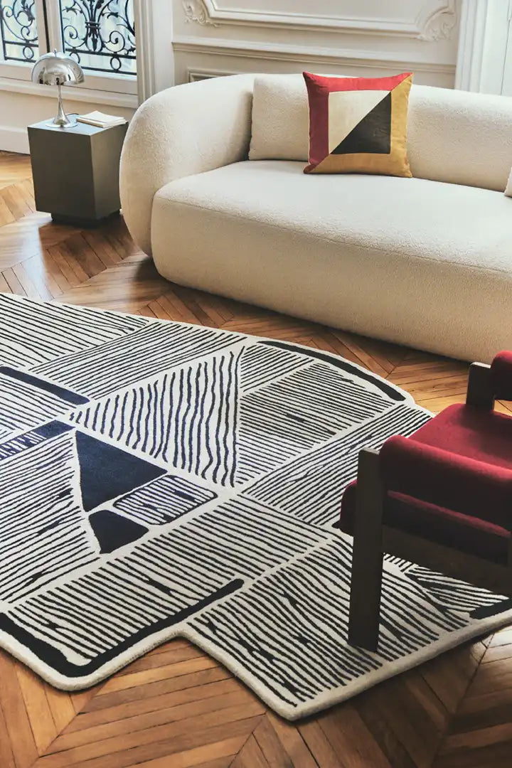 Greige Irregular Hand-Tufted Wool Rug - Image 4