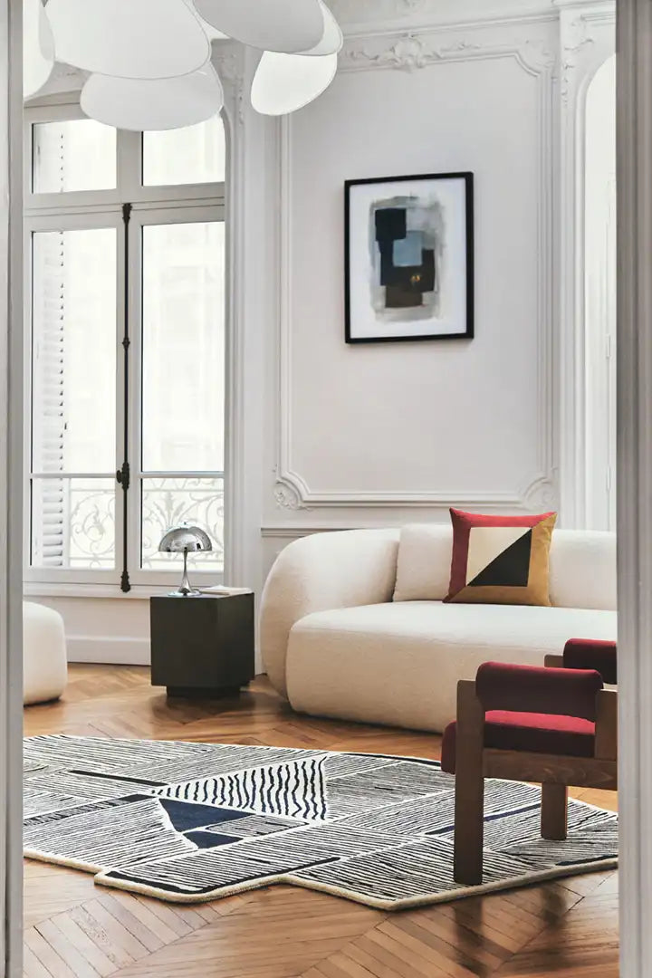 Greige Irregular Hand-Tufted Wool Rug - Image 5