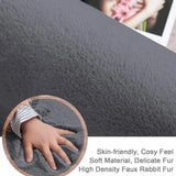 Grey Faux Rabbit Fur Rug - Image 4
