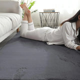 Grey Faux Rabbit Fur Rug - Image 5