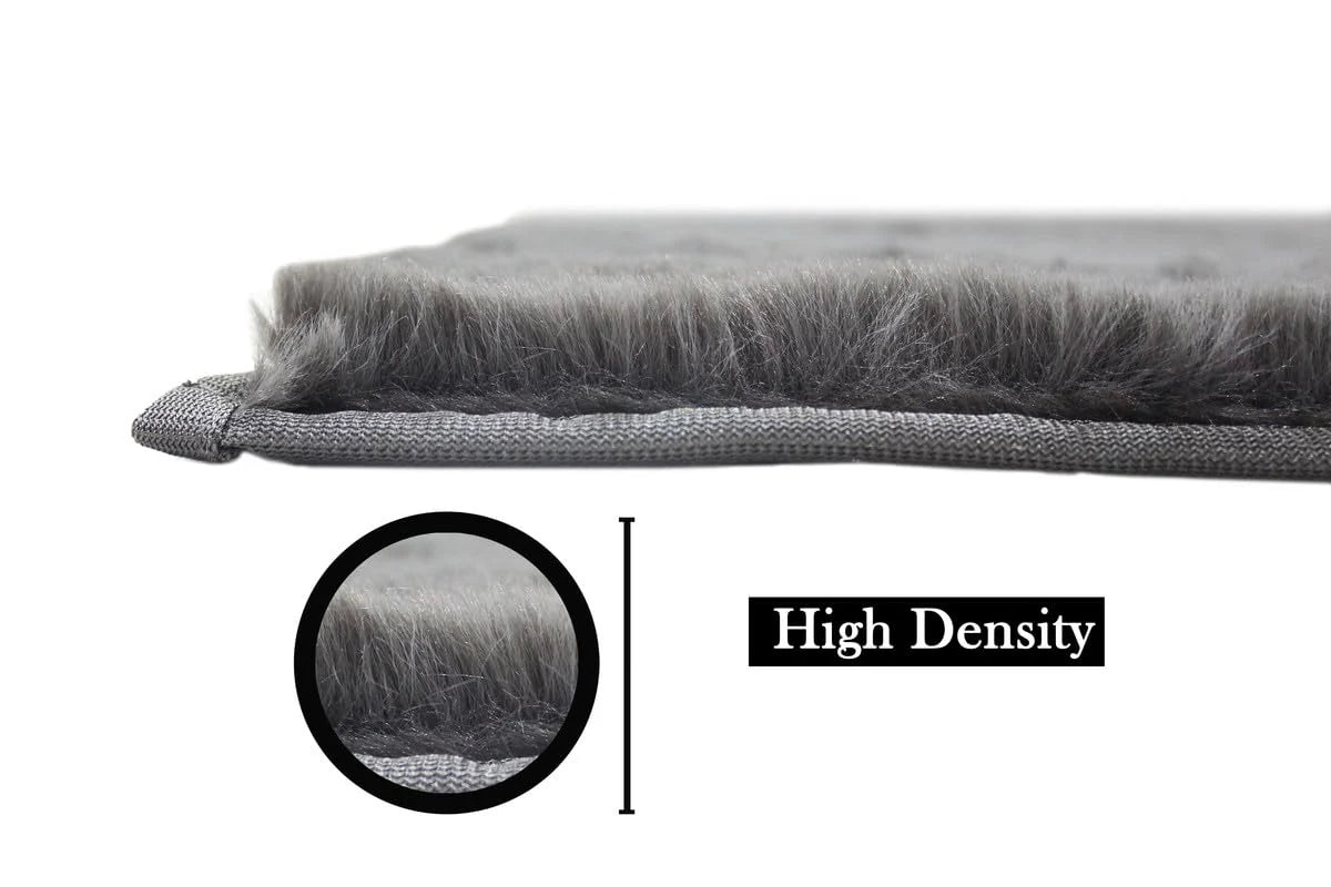 Grey Faux Rabbit Fur Rug - Image 6