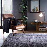 Grey Solid Plush Shag Rug - Image 1