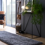 Grey Solid Plush Shag Rug - Image 2