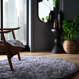 Grey Solid Plush Shag Rug - Image 3