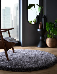 Grey Solid Plush Shag Rug - Image 3