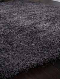 Grey Solid Plush Shag Rug - Image 4