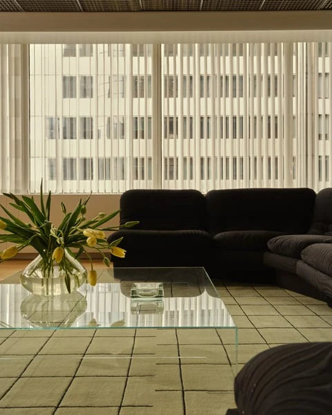 Grid Geometric Hand-Tufted Wool Rug - Image 1