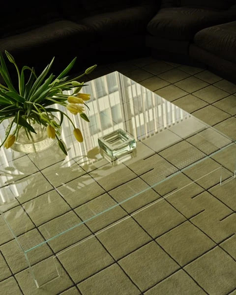 Grid Geometric Hand-Tufted Wool Rug - Image 5