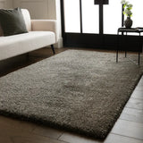 Gunmetal Solid Plush Shag Rug - Image 1