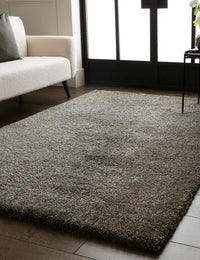 Gunmetal Solid Plush Shag Rug - Image 1