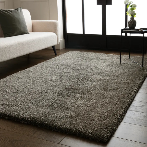 Gunmetal Solid Plush Shag Rug - Image 1