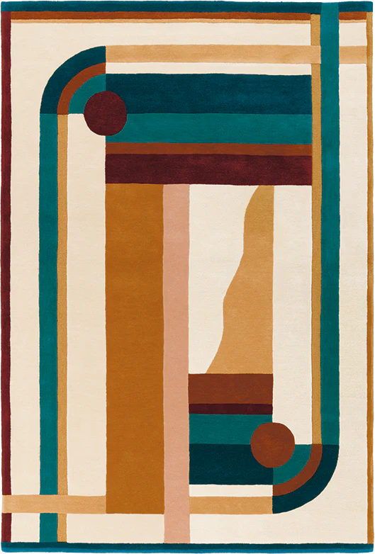 Hacienda Abstract Hand-Tufted Wool Rug - Image 1