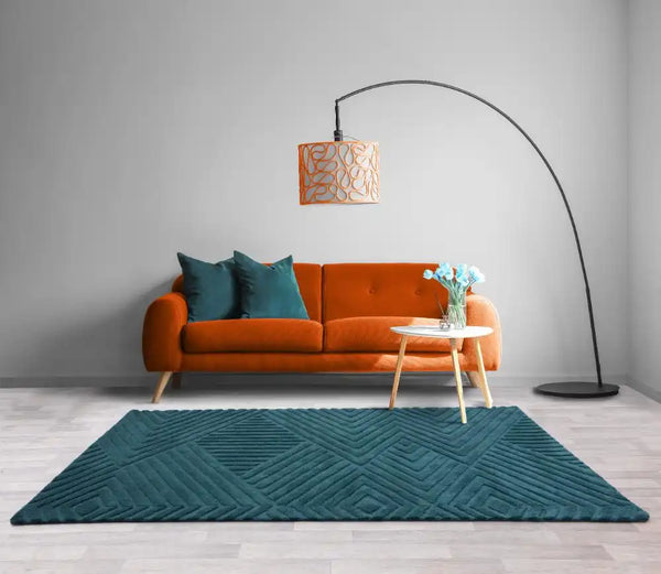 Hugo — Teal - Grey Hand Tufted