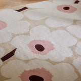 Honey Beige, Pink Floral Hand-Tufted Wool Rug - Image 3
