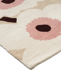 Honey Beige, Pink Floral Hand-Tufted Wool Rug - Image 5