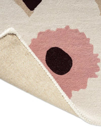 Honey Beige, Pink Floral Hand-Tufted Wool Rug - Image 6