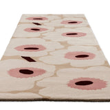 Honey Beige, Pink Floral Hand-Tufted Wool Rug - Image 7