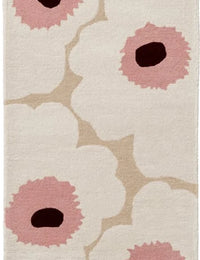 Honey Beige, Pink Floral Hand-Tufted Wool Rug - Image 8