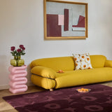 Honey Burgundy Floral Hand-Tufted Wool Rug - Image 1